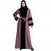 Dual colored Dubai style abaya- Black-Puce Pink
